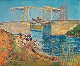Van Gogh 女性の洗濯とアルルの跳ね橋 The Langlois Bridge At Arles With Women Washing キャンバス複製画 60X50cm 風景 絵画 完全に立体に