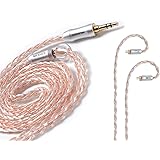 NICEHCK TYB1 8芯 イヤホンケーブル 銀メッキ線と高純度銅線のミックス 2Pin 3.5mm 金属製コネクタ リケーブル 着脱式 アップグレードケーブル 3極 柔らかい 1.2m DIYイヤホンのアクセサリ 音質改善 高級交換用ケーブル TRN V80 V60 V20 V10、TFZ EXCLUSIVE、SIMGOT EN700PRO、KZ BA10 AS10 ZSA ZS10 ES4 ZSR ZS6 ZST ZS5 ES3 AZLA、BQEYZ KB1 KC2 等に対応 (3.5mm 2Pin)