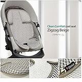 【cleancomfort_seat】優れた弾力性で年中使える Manito 3Dメッシュ素材 ベーシッククールシート/ベビーカー 保冷シート/チャイルド シート (ジグザグベージュ)