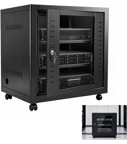 Amazon | サーバーラック｜ネットワークラック本体 奥行可変・棚板1枚