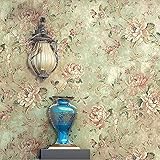 Blooming Flower田舎壁ヴィンテージフローラル壁紙ウォール壁画のリビング、寝室、キッチン、20.8 in32.8 Ft = 57平方フィート、s05グリーン/レッド One Double 