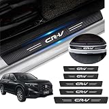 KINKA ホンダ用 CR-V用 サイドステップガード 新型 ZC8 RW系 RW2/RW3/RW4 ZC8型 車用サイドステップ プロテクター 保護ステッカー スカッフプレート 1.2mm 車 ステッカー 傷隠し 傷汚れ防止 滑り止め 取り付け簡単 カーボンレザー 5点セット(夜光なし)