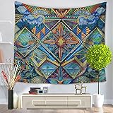 IndianヒッピーボヘミアンPsychedelicタペストリーMagical ThinkingデザインMystic Wall Hangingアート 78Wx59L