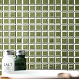 デコレ DECORE モザイクタイル タイルシール 大正カフェ グリーンティ 15cm×15cm 1枚 CSZ