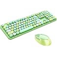 Youker Wireless Keyboard And Mouse Combo - 2.4GHz Retro Keyboard With Number Pad For PC, Laptop, Mac