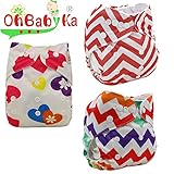 Ohbabyka3点セット ベビー服 赤ちゃん 服 ベビー用おむつカバー 女の子 男の子 布おむつ/おむつカバー ベビー 布オムツ/おむつ/オムツ フリーサイズ サイズ調節可 (K324555)