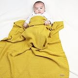 赤ちゃんの秋と冬のニットウール毛布子供の母性と子供の供給毛布 (黄色い)