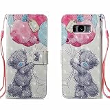 Galaxy S8 ケース ,COOSTOREJP かわいい面白いカラフルな絵画の3DパターンのPUレザーウォレットケースSamsung Galaxy S8用,ベア