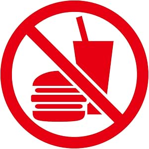 Amazon Co Jp 飲食禁止マークのカッティングステッカー光沢タイプ 耐水 屋外耐候3 4年 クリックポストにて発送 赤 50 文房具 オフィス用品