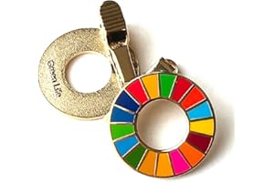 【クリップ式】【国連本部公式最新仕様/インボイス制度対応】25mm 金色疑似七宝 SDGs バッジ ゴールド バッチ sdgs エスディージーズ 生地に穴をあけない挟むタイプ