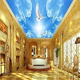Sproud 大規模なカスタムの壁紙ファンタジースカイブルーの空に白い雲を欧州の天井装飾画 200 Cmx 140 Cm