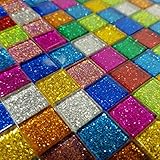 【工場直販】ガラスモザイクタイル　バラ◆◆◆全10色MIX/単色 大容量800ｇ/1500ｇ　収納ケース付◆◆◆きらきら光る　DIY デコレーション ハンドメイド クラフト オリジナル 手作り 15㎜