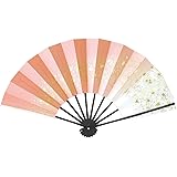 [花かげ] 黒塗 9寸5分 舞扇子（1217 ピンク）日本製 鴇色 扇子箱付き