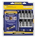 IRWIN Tools IMPACT Performance Series BOLT GRIP Deep Well Bolt Extractors, 3/8-inch Square Drive, 8-