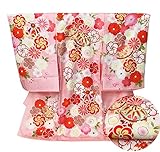 お宮参り　女の子　正絹京友禅祝着　産着　綸子地金駒刺繍鞠百花柄