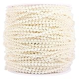 gloglowベージュ/ホワイトパールビーズチェーン、3 mm人工パールビーズバルクwith釣りラインのウェディングセンターピースガーランド装飾、50 M/ロール ベージュ GLOGLOWpnegkq