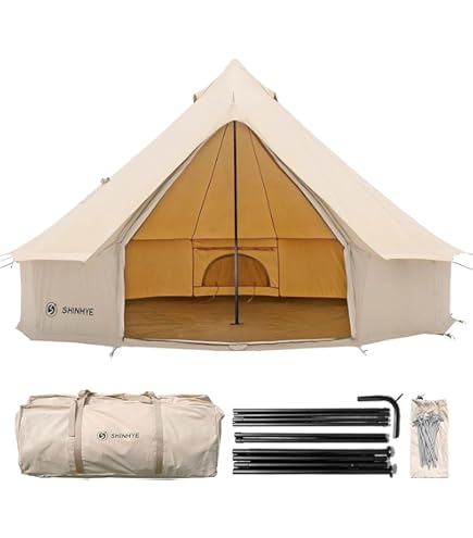 Amazon.co.jp: TOMOUNT ベルテント 4m TC テント 360°メッシュ