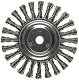 Weiler Dualife Wire Wheel Brush, Round Hole, Steel, Full Twist Knotted, 6" Diameter, 0.023" Wire Dia