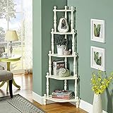 HAIZHEN 5 ティア コーナーシェルフ 書棚ディスプレイCストレージシェルフユニット（408×408×1450ミリメートル） ( 色 : Milky )