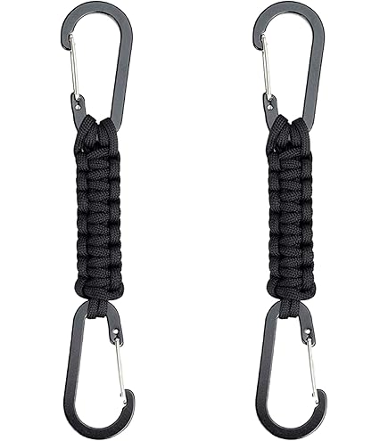 Amazon.co.jp: ALLVD 2本のカラビナ ダブルヘッド パラコードで編んだ