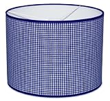 Taftan Checks 3mm Pendant Lampshade Diameter 35cm (Small, Dark Blue) by Taftan