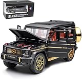 【tr nd】 精巧なカーモデル 1/24 ベンツ G63 AMGモデルカー 亜鉛合金 プルバック おもちゃの車 音と光付き 子供 男の子 女の子 ギフト (ブラック)