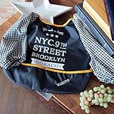 長袖お食事エプロン（ブルックリン）※お名前刺繍なし　DORACO　安心の日本製 (M, チャコール)