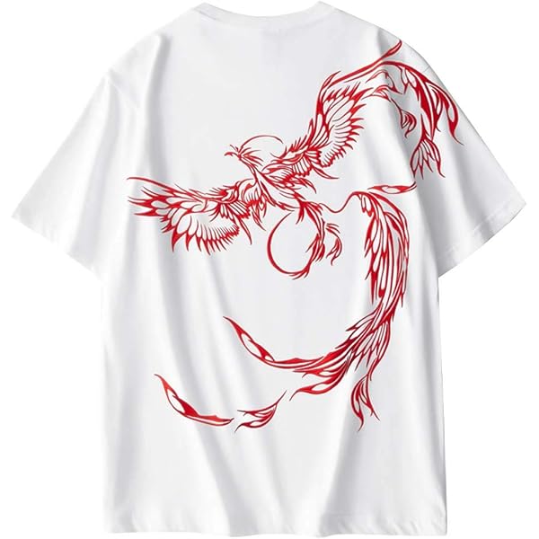 Amazon.co.jp: [KUDACO] Tシャツ 刺繍 和柄 メンズ 鳳凰 不死鳥 火の鳥