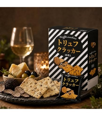 Amazon.co.jp: プレミアム 黒トリュフクラッカー 3枚×18袋 大人の濃厚