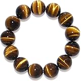 Amazon 高級aa 18mm ジャイアント タイガーアイ 虎目石 ブレスレット 内周18cm 男性 M 女性 L ブレスレット 通販