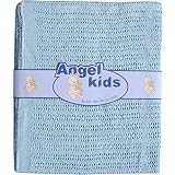 Baby Super Soft Cellular Cotton Large Pram Blanket (Blue) by Teddyt's
