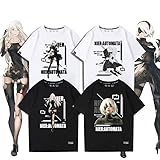 NieR:Automata 2B ニーア オートマタ Tシャツ 半袖 メンズ インナーシャツ ニーア PS4 印象元素 Tシャツ B型 T shirt 2B トップス 記念シャツ トップス コスプレ衣装 肌着cosplay スポーツシャツ スウェットシャツ 変装 個性的 上着 柔らかい 快適 漫画風 萌えグッズ 誕生日 プレゼント 通勤通学 男女兼用 (6,XL)