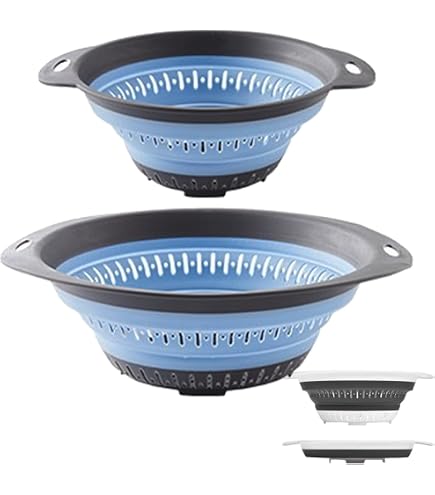 GIR Collapsible Colander - 3.6Qt Space-Saving Strainer & Steamer, BPA-Free Silicone, Stainless Steel Rim, Red