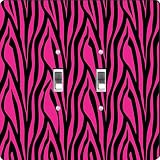 Rikki Knight Hot Pink Zebra Design Double Toggle Light Switch Plate [並行輸入品]
