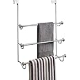 InterDesign York - Over-The-Shower-Door 3-Bar Towel Rack - Split Finish Stainless Steel - 7.25 x 22.5 x 17.75 inches