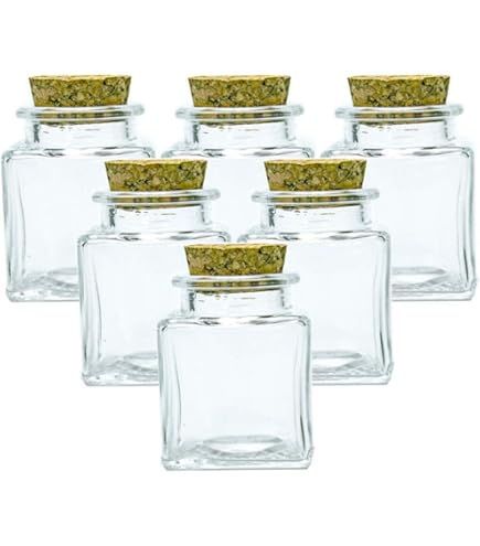 Amazon.co.jp: 50 mlコルク栓付き透明ガラス瓶、サイズ37 x 70 mm