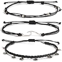 Lynnaneo Waterproof String Anklets Cute Beaded Ankle Bracelets Beach Wave Anklet Stainless Steel Coin Boho Ankle Jewelry for 