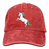 大人 デニム キャップユニコーン アニマル柄 今季最新 旅行 ハット ストーリート系 紫外線対策 日よけ 小顔効果 プリント付き 無地 レッド
