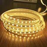 CBCGT 16.4 Feet/5M 3000K Warm White 110V - 120V AC unit Flexible Flat LED Strip Rope Light 300 Units