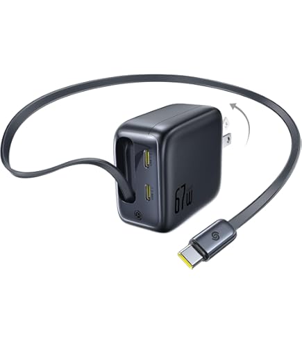 Amazon | Baseus EnerCore 45W 巻き取り式充電器 急速 USB-C 巻取り式