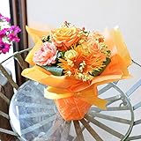 [エルフルール]そのまま飾れるオレンジのお花を使用したスタンディングブーケ 花束