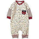 《秋冬春対応》 LoveLoveKids(ラブラブキッズ)裏起毛星柄Ptフィットモンキーオール 70cm /エンジ NO.KK-31-3970