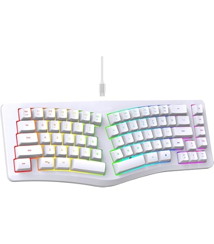 Amazon | VBESTLIFE 有線人間工学キーボード、カラフルな RGB バック
