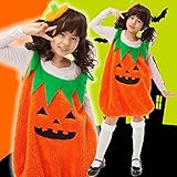 ハロウィーン きぐるみ カボチャ 服 パンプキンキューティーパイ カボチャのコスチューム ハロウィン プルオーバージャンプスーツと帽子&プチバスケットセット ９０ｃｍ