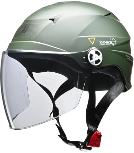 Amazon.co.jp: 半帽ヘルメット バイク用ヘルメット ダブルシールド