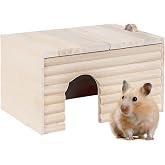 ハムスター 家 ハムスター ハウス 木製 モルモット ハウス 動物 隠れ家 安心ハウス 長方形 小さい 多機能 掃除しやすい(18*11*10cm)