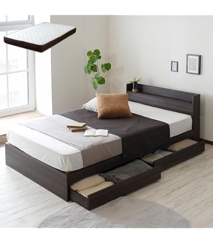 Amazon | 棚・コンセント付きフロアベッド【Skyline】スカイライン