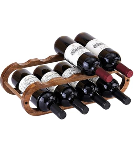 Matana Suar Wood Wine Rack With 8-Bottle Capacity, Modern Rustic