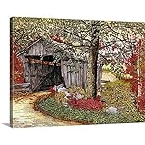 Thelma冬プレミアムシックラップキャンバス壁アート印刷題名Covered Bridge At Waterville 40" x 30" 2388013_24_40x30_none