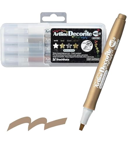 Amazon | シャチハタ アートライン ペン デコライト 4色セット 2